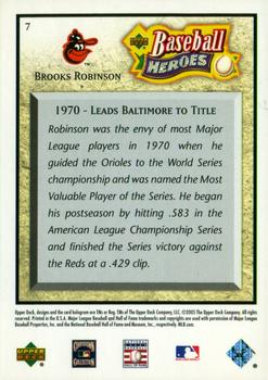2005 Upper Deck Baseball Heroes #7 Brooks Robinson Back