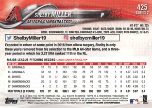 2018 Topps On-Demand Mini #425 Shelby Miller Back