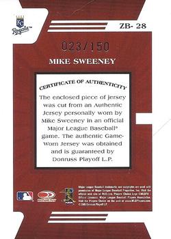 2005 Donruss Zenith - Z-Jerseys Prime #ZB-28 Mike Sweeney Back