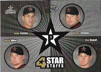2005 Leaf - 4 Star Staffs #FSS11 Roger Clemens / Andy Pettitte / Roy Oswalt / Wade Miller Front