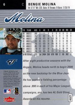 2006 Ultra #6 Bengie Molina Back