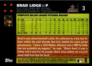 2007 Topps #3 Brad Lidge Back