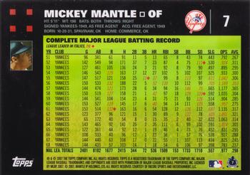 2007 Topps #7 Mickey Mantle Back