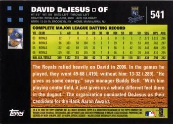 2007 Topps #541 David DeJesus Back