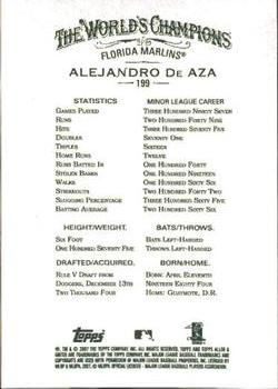 2007 Topps Allen & Ginter #199 Alejandro De Aza Back