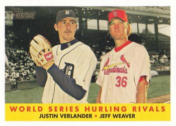 2007 Topps Heritage #289 World Series Hurling Rivals (Justin Verlander / Jeff Weaver) Front