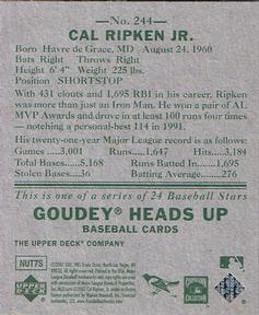2007 Upper Deck Goudey #244 Cal Ripken Jr. Back