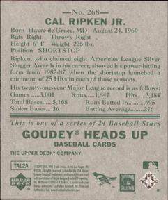 2007 Upper Deck Goudey #268 Cal Ripken Jr. Back