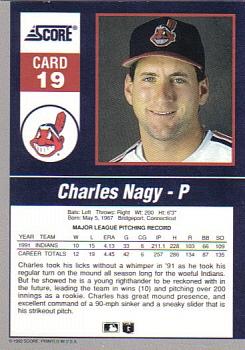 1992 Score - 90's Impact Players #19 Charles Nagy Back