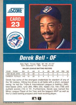 1992 Score - 90's Impact Players #23 Derek Bell Back