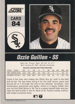 1992 Score - 90's Impact Players #84 Ozzie Guillen Back
