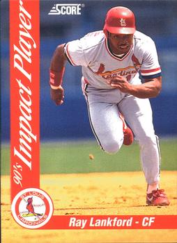 1992 Score - 90's Impact Players #8 Ray Lankford Front