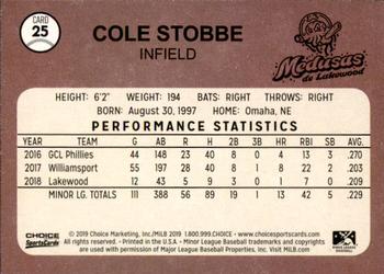 2019 Choice Medusas de Lakewood #25 Cole Stobbe Back