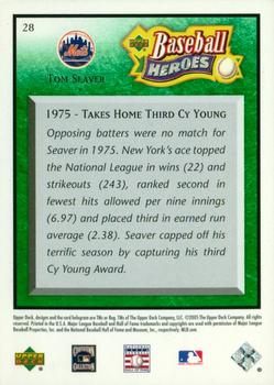 2005 Upper Deck Baseball Heroes - Emerald #28 Tom Seaver Back