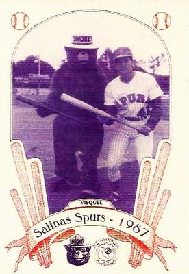 1987 Salinas Spurs Smokey #19 Omar Vizquel Front