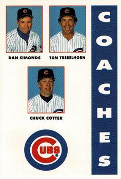 1993 Marathon Chicago Cubs #NNO Dan Simonds / Tom Trebelhorn / Chuck Cottier Front