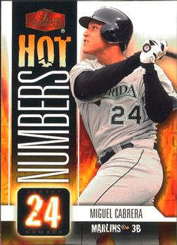2006 Flair Showcase - Hot Numbers #HN-22 Miguel Cabrera Front