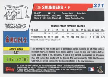 2006 Topps - Gold #311 Joe Saunders Back