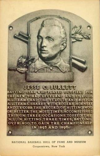 1946-52 Albertype Hall of Fame Plaque Postcards (Type 2) #NNO Jesse Burkett Front