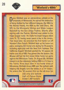 1992 Upper Deck #28 Dave Winfield Back
