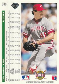 1992 Upper Deck #680 Ted Power Back