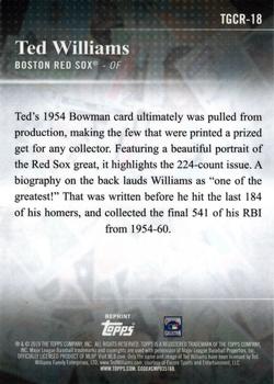2019 Topps - Factory Set Bonus: Chrome Greatest Card Reprints #TGCR-18 Ted Williams Back