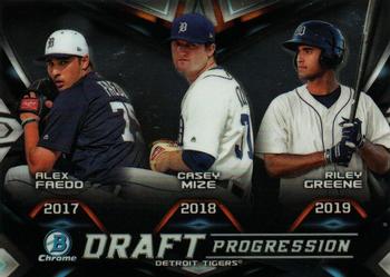 2019 Bowman Draft - Draft Progression #DPR-DET Alex Faedo / Casey Mize / Riley Greene Front