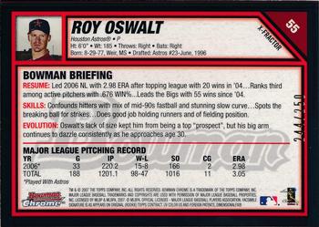 2007 Bowman Chrome - X-Fractors #55 Roy Oswalt Back