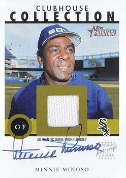 2001 Topps Heritage - Clubhouse Collection Autograph Relics #THCC-MM Minnie Minoso Front