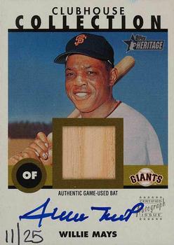 2001 Topps Heritage - Clubhouse Collection Autograph Relics #THCC-WM Willie Mays Front