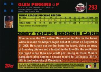 2007 Topps - Red Back #293 Glen Perkins Back