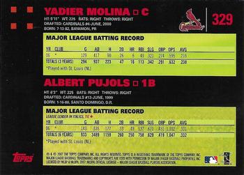 2007 Topps - Red Back #329 Yadier Molina / Albert Pujols Back