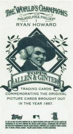 2007 Topps Allen & Ginter - Mini A & G Back #1 Ryan Howard Back