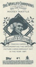 2007 Topps Allen & Ginter - Mini A & G Back #7 Mickey Mantle Back