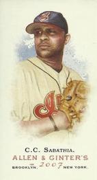 2007 Topps Allen & Ginter - Mini No Card Number #NNO CC Sabathia Front