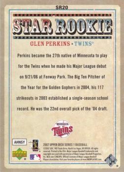 2007 Upper Deck - Star Rookies #SR20 Glen Perkins Back