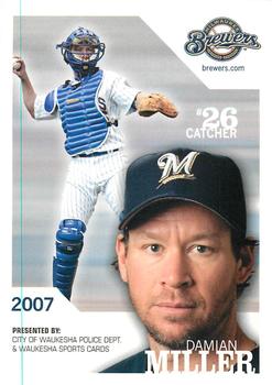2007 Milwaukee Brewers Police - City of Waukesha Police Dept. & Waukesha Sports Cards #NNO Damian Miller Front