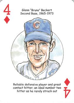2008 Hero Decks Chicago Cubs Baseball Heroes Playing Cards #4♦️ Glenn Beckert Front