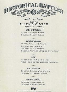 2008 Topps Allen & Ginter - Cabinet Boxloader #HB3 General George Meade / General Robert E. Lee Back