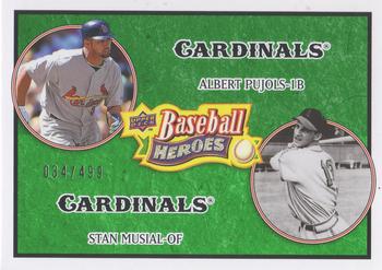 2008 Upper Deck Baseball Heroes - Emerald #178 Albert Pujols / Stan Musial Front