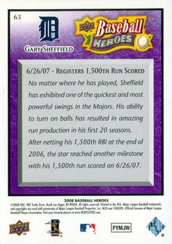 2008 Upper Deck Baseball Heroes - Purple #63 Gary Sheffield Back