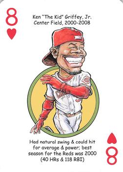 2013 Hero Decks Cincinnati Reds Baseball Heroes Playing Cards #8♥ Ken Griffey Jr. Front