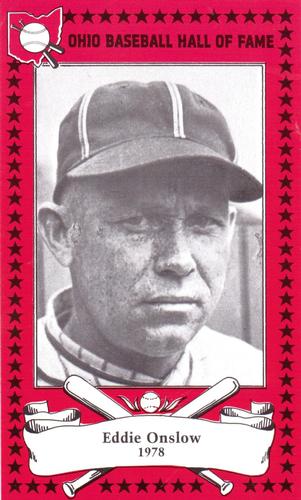 1982-91 Ohio Baseball Hall of Fame #28 Eddie Onslow Front