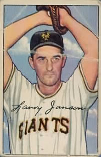 1952 Bowman #90 Larry Jansen Front