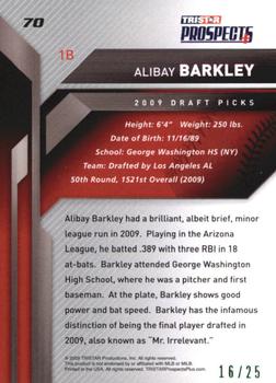 2009 TriStar Prospects Plus - Green #70 Alibay Barkley Back