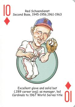 2006 Hero Decks St. Louis Cardinals Baseball Heroes Playing Cards #10♦ Red Schoendienst Front
