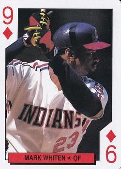 1992 Kahn's Cleveland Indians Playing Cards #9♦ Mark Whiten Front
