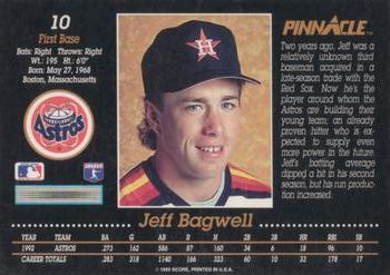 1993 Pinnacle #10 Jeff Bagwell Back