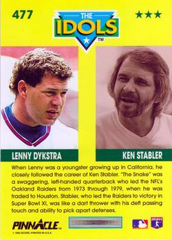 1993 Pinnacle #477 Lenny Dykstra / Ken Stabler Back