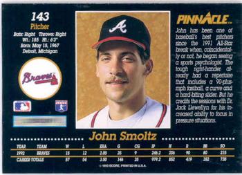 1993 Pinnacle #143 John Smoltz Back